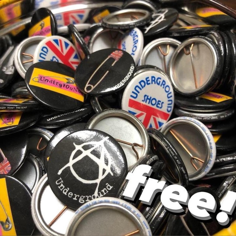 FREE UNDERGROUND BUTTON/S with any purchase!